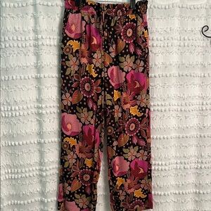 Jane and Delancey Floral Print Pants - Pink, Orange, Black